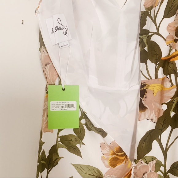 NWT Sam Edelman Floral Mini Dress in peach multi - Picture 8 of 10